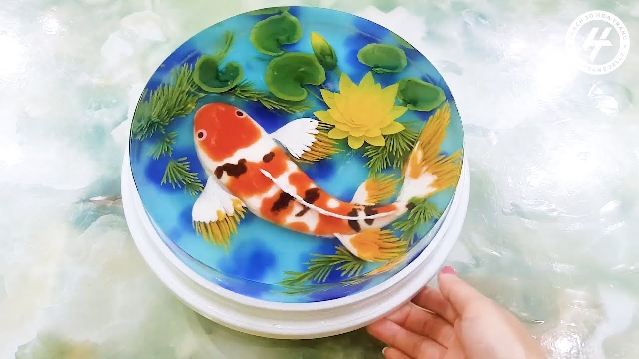 Hướng Dẫn Tạo Hình Cá Koi Thạch 3D Hoa Trang ❤ 3D Jelly Cake