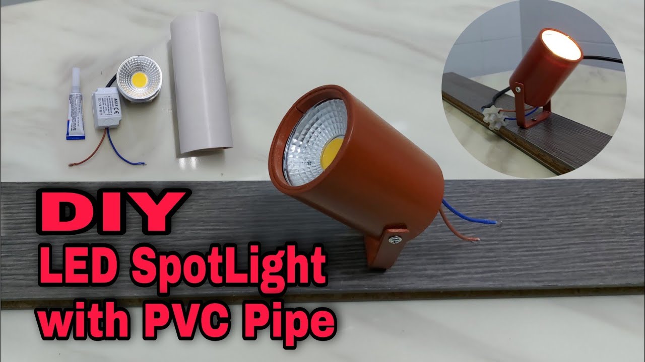 DIY | Ceiling, Wall, Landscape LED SpotLight with PVC Pipe | Tonix Creations