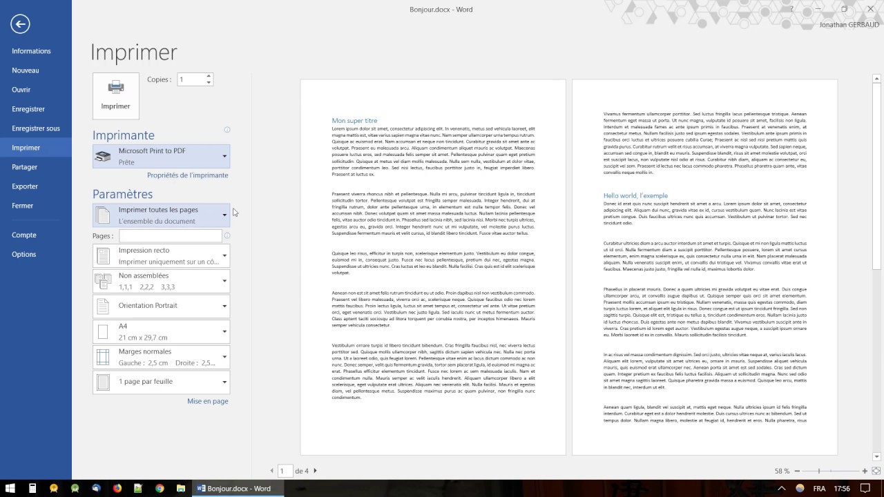 Word 2016 – Bonus : Créer un document PDF à partir d'un document Word