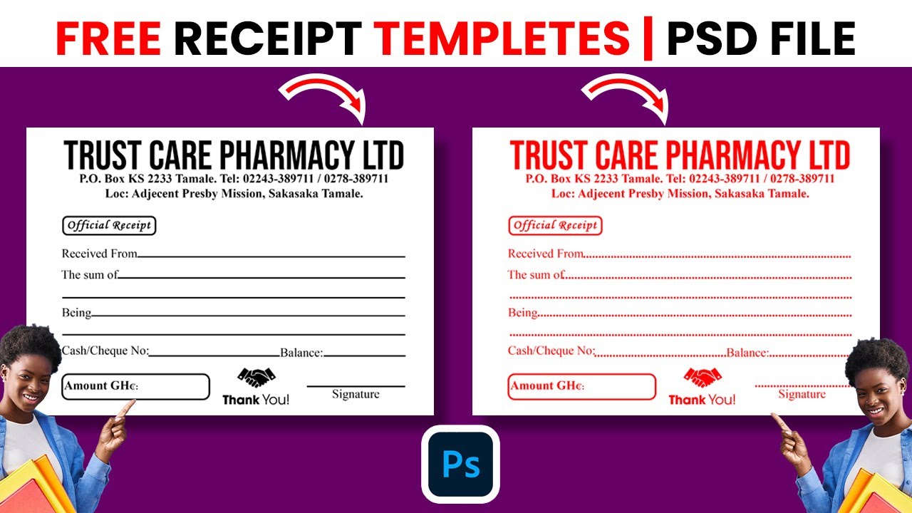 Design a Professional RECEIPT in Photoshop (Free Templates!) | Step-by-Step Tutorial