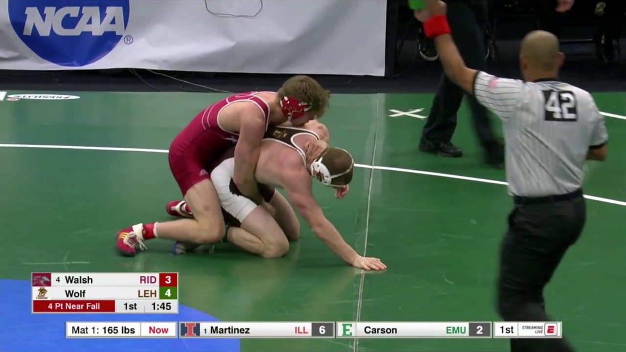 2018 NCAA Wrestling 165lbs: Chad Walsh (Rider) maj dec Gordon Wolf (Lehigh)
