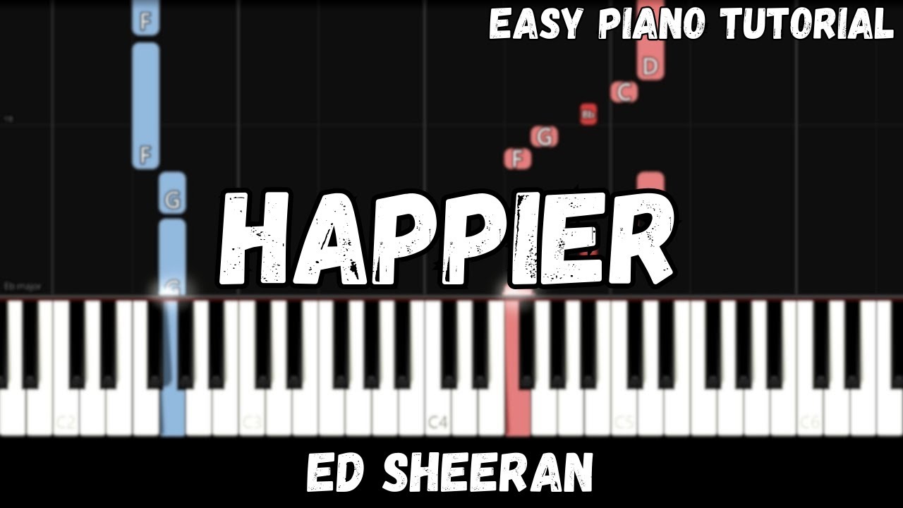 Ed Sheeran - Happier (Easy Piano Tutorial)