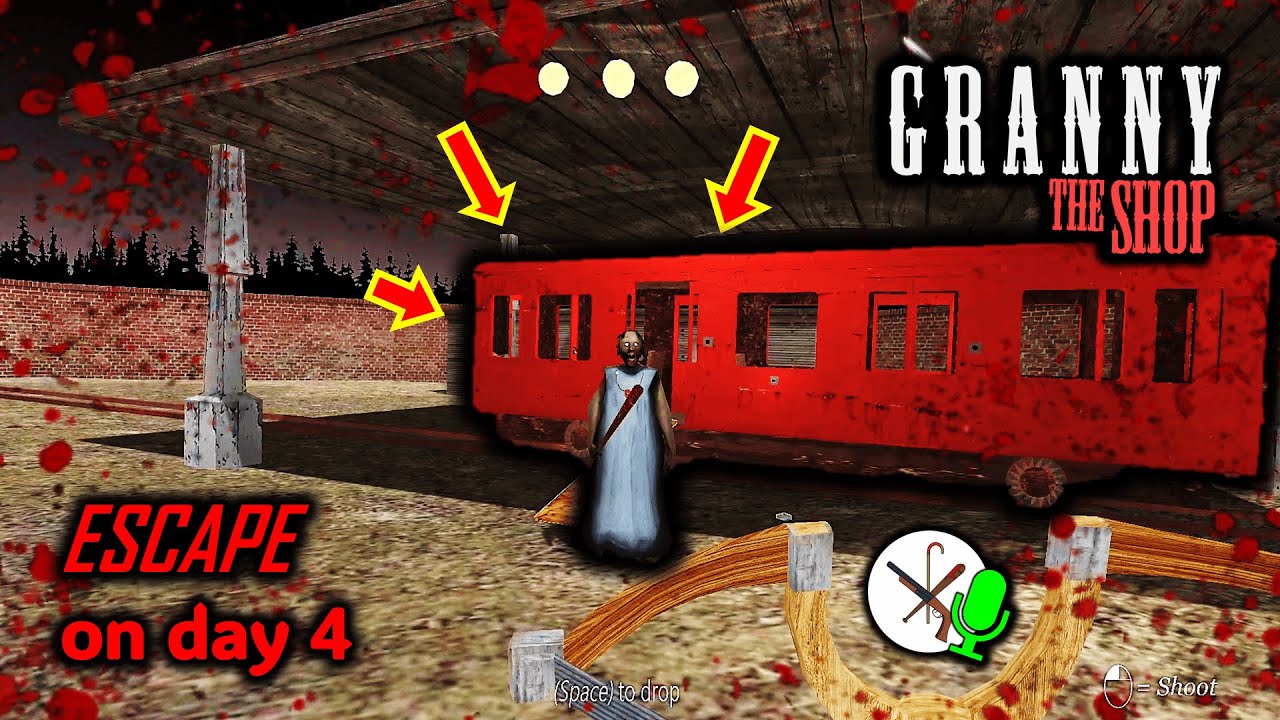 Granny: The Shop, Granny moved the TRAIN in the backyard and added many new AREAS!!! Escape on day 4