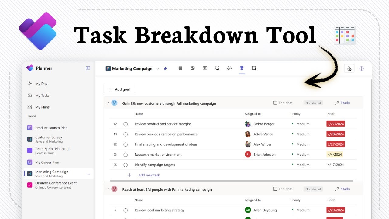 Как создавать подзадачи в Microsoft Planner (шаг &laquo;Организация&raquo;)
