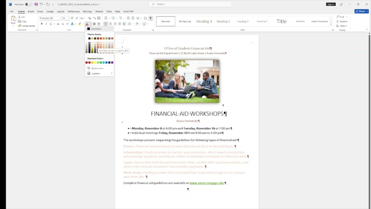Word Module 1 SAM Project 1A Tutorial Video  2021 VERSION- Avery University