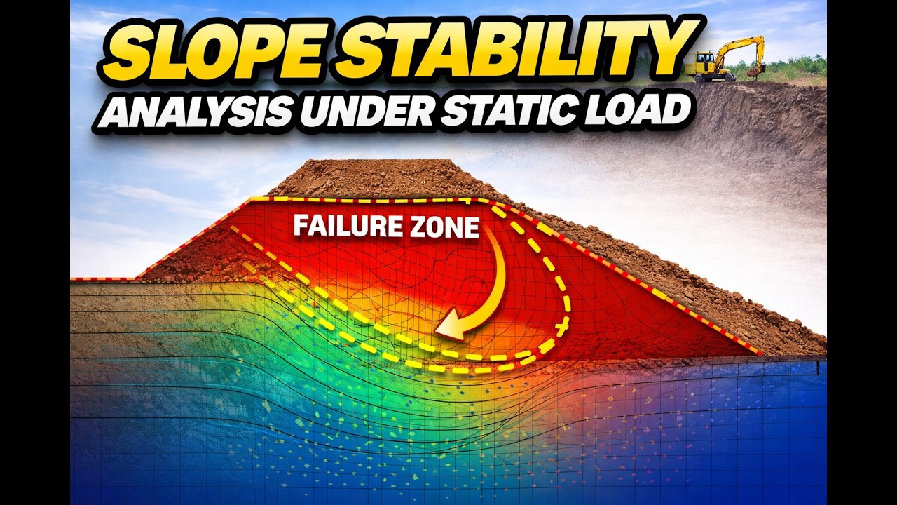 Slope Stability Analysis Under Static Load | PLAXIS 2D Tutorial