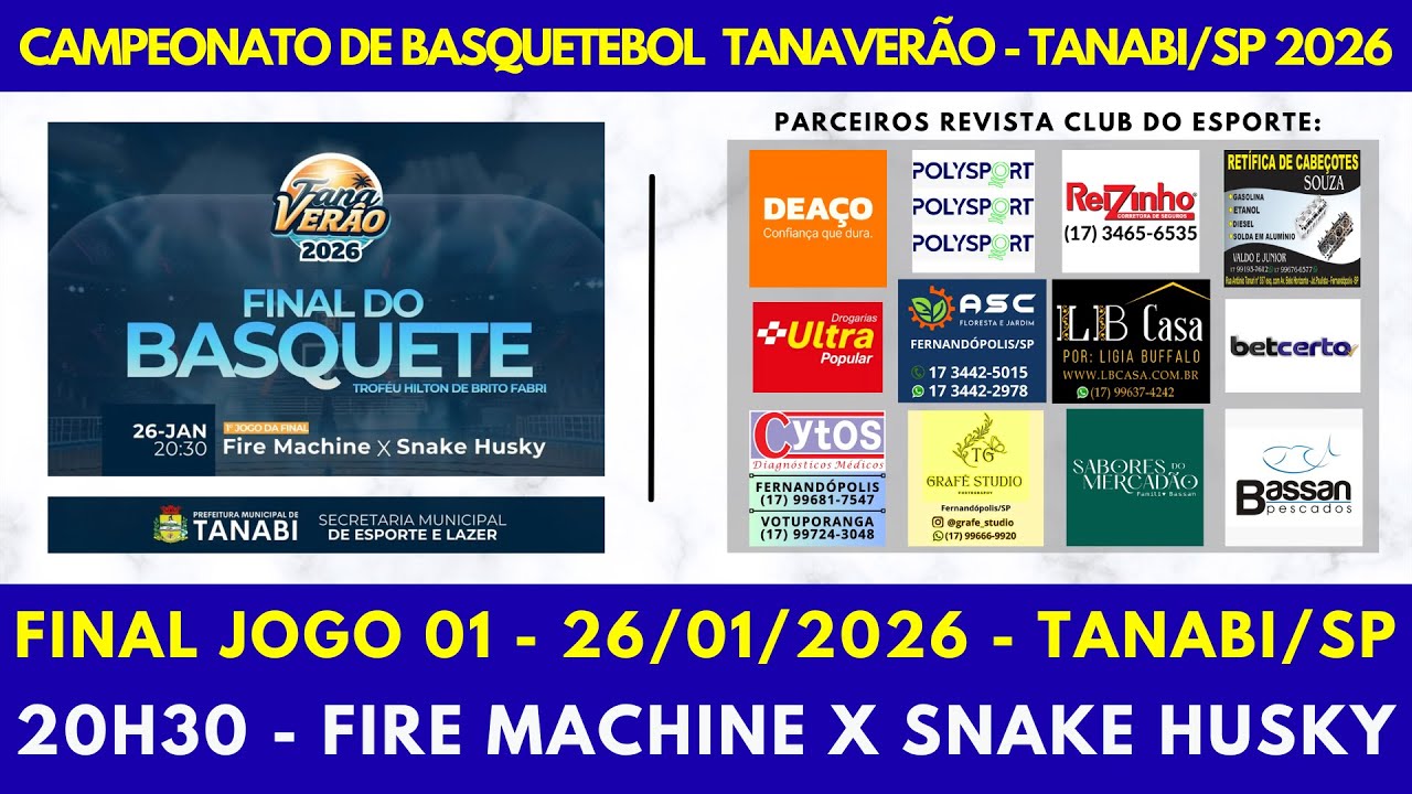 FINAL JOGO 01 - BASQUETEBOL TANAVERÃO 2026 - TANABI/SP