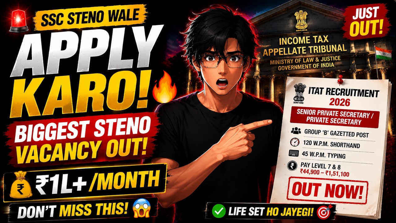 🚨 🔥 BIGGEST STENO VACANCY OUT! Salary ₹1,00,000+ /Month | DON'T MISS THIS! 😱