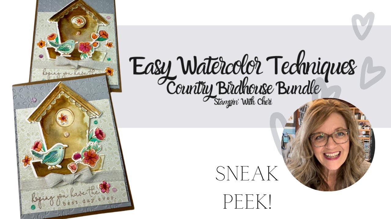Ink Pad Watercolor Techniques With Stampin Up Country Birdhouse