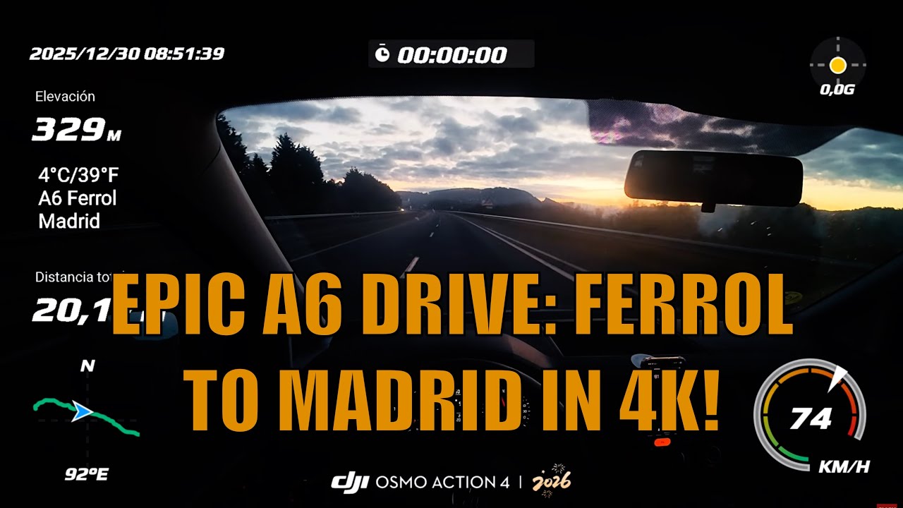 🚗📹  A6 Highway Drive from Ferrol to Madrid Spain - Stunning Scenic Route in 4K