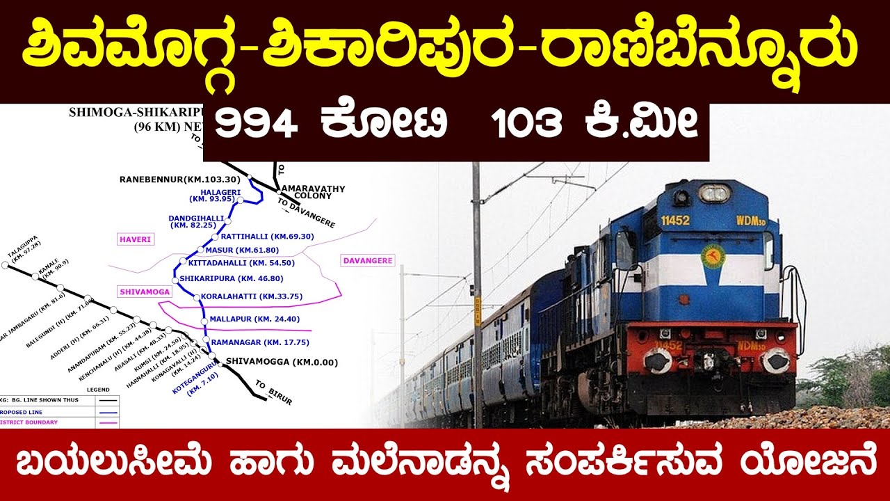 Shivamogga Shikaripura Ranibennur New Railway Line Project | 994 Crore Project | Master Mind Kannada