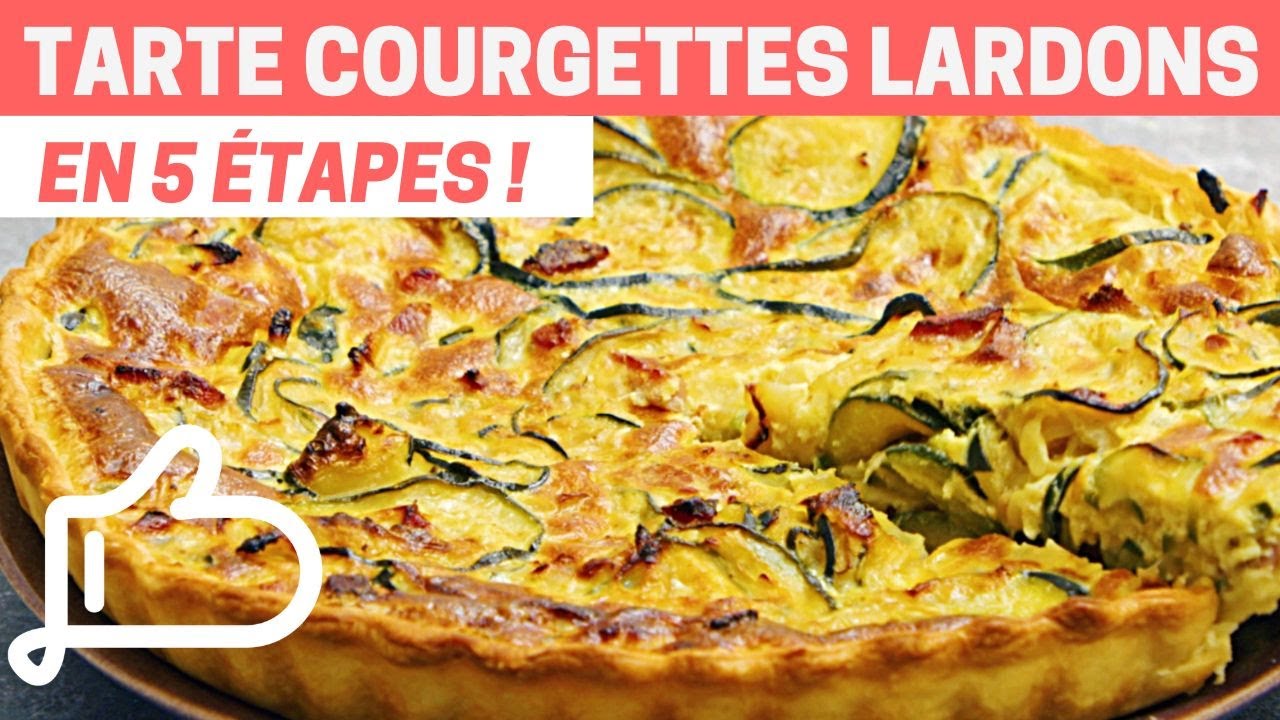 TARTE COURGETTES ET LARDONS : Un Plat Gourmand et R&eacute;confortant en Moins de 30 Minutes !