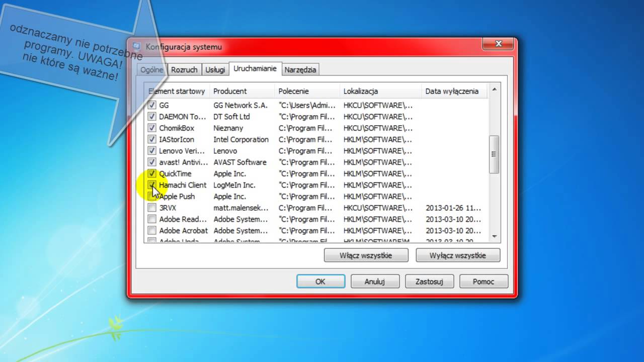 Przyspieszenie Autostartu systemu Windows 7