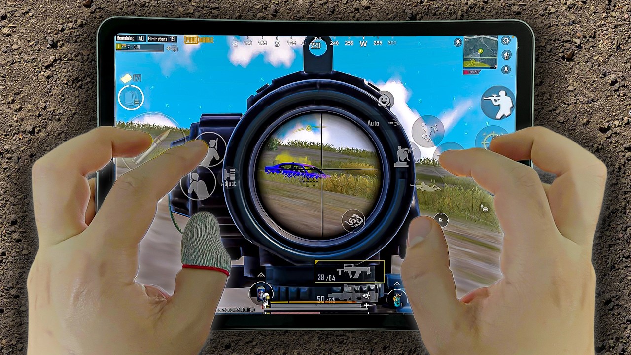 iPad Pro M2 HANDCAM  Smooth+120FPS🔥 Pubg Test/ Gameplay/ ❤️ 6 Finger claw + Gyro 🔥