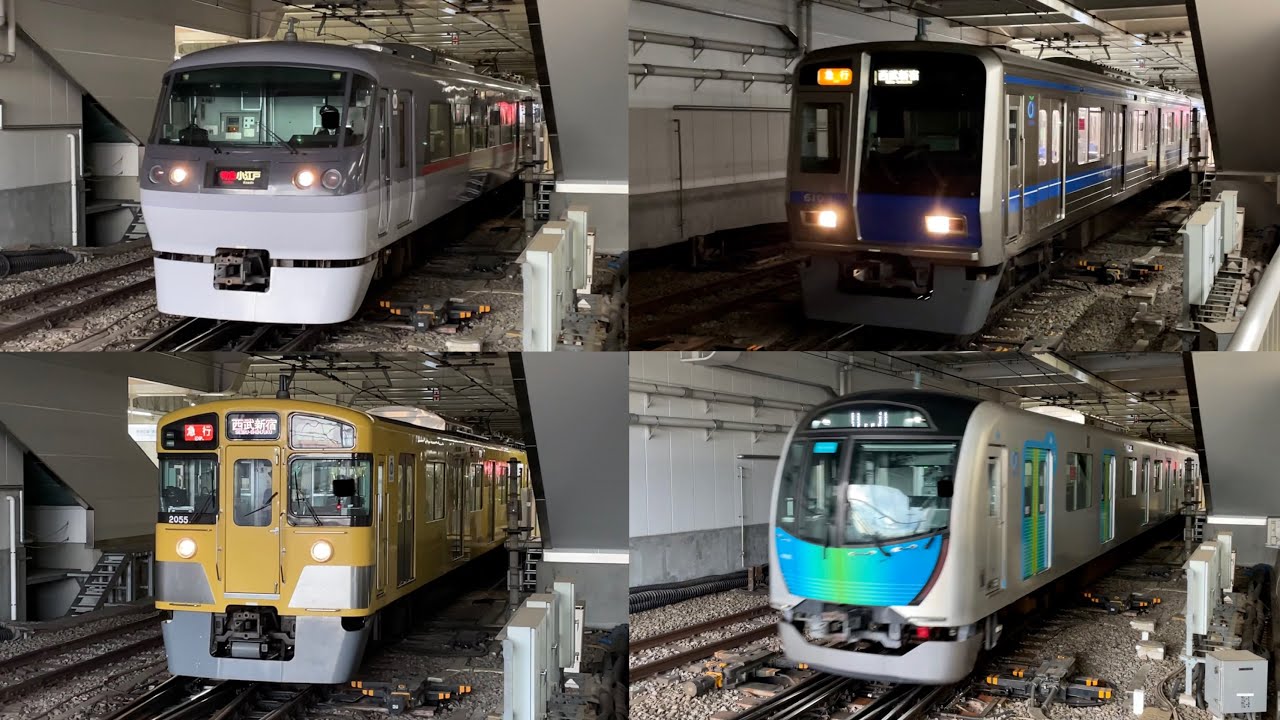 【駅ホームに響き渡る爆音ジョイント音 ‼︎ 】西武新宿線 所沢駅「ダブルスリップポイントレール」（西武新宿寄り側）〜引退済みの2007Fや2059Fも登場〜