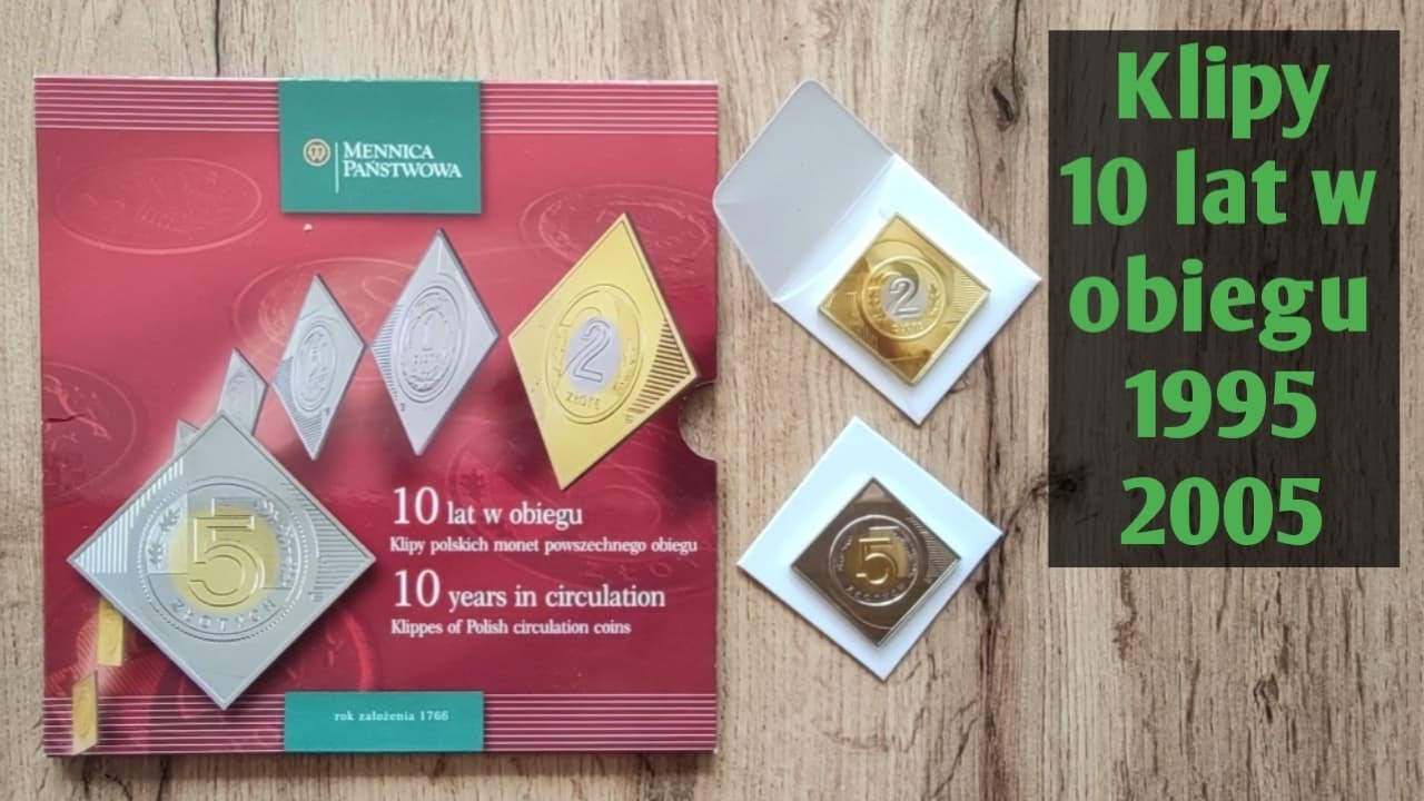 Klipy luzem 10 lat w obiegu 5000 sztuk nakładu, Klipy Polskich monet obiegowych, numizmatyka.