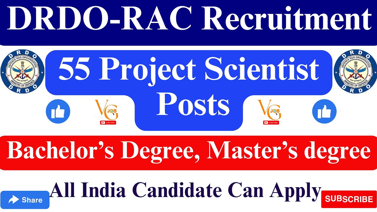 DRDO-RAC RECRUITMENT 2023 || APPLY ONLINE FOR 55 PROJECT SCIENTIST POSTS || VACANCYGATE ||