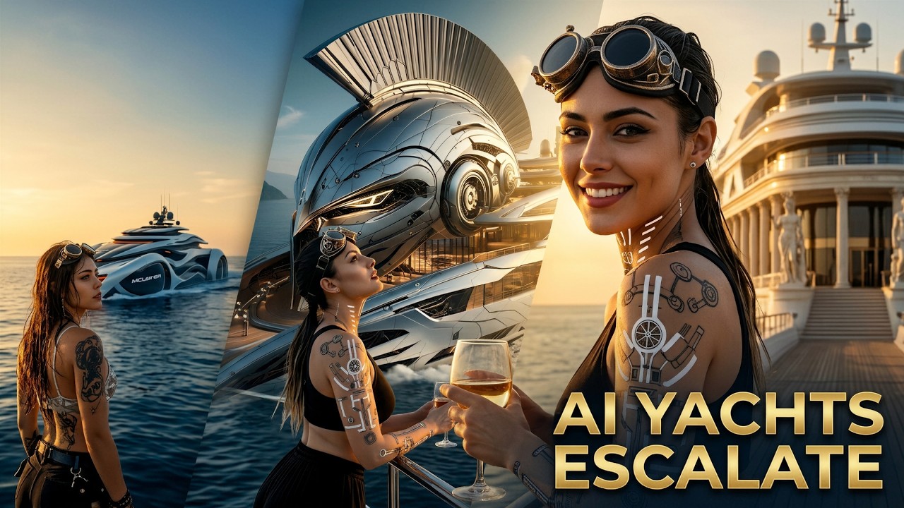 Кинематографический рай на яхте | Женщины, роскошь и футуристический дизайн