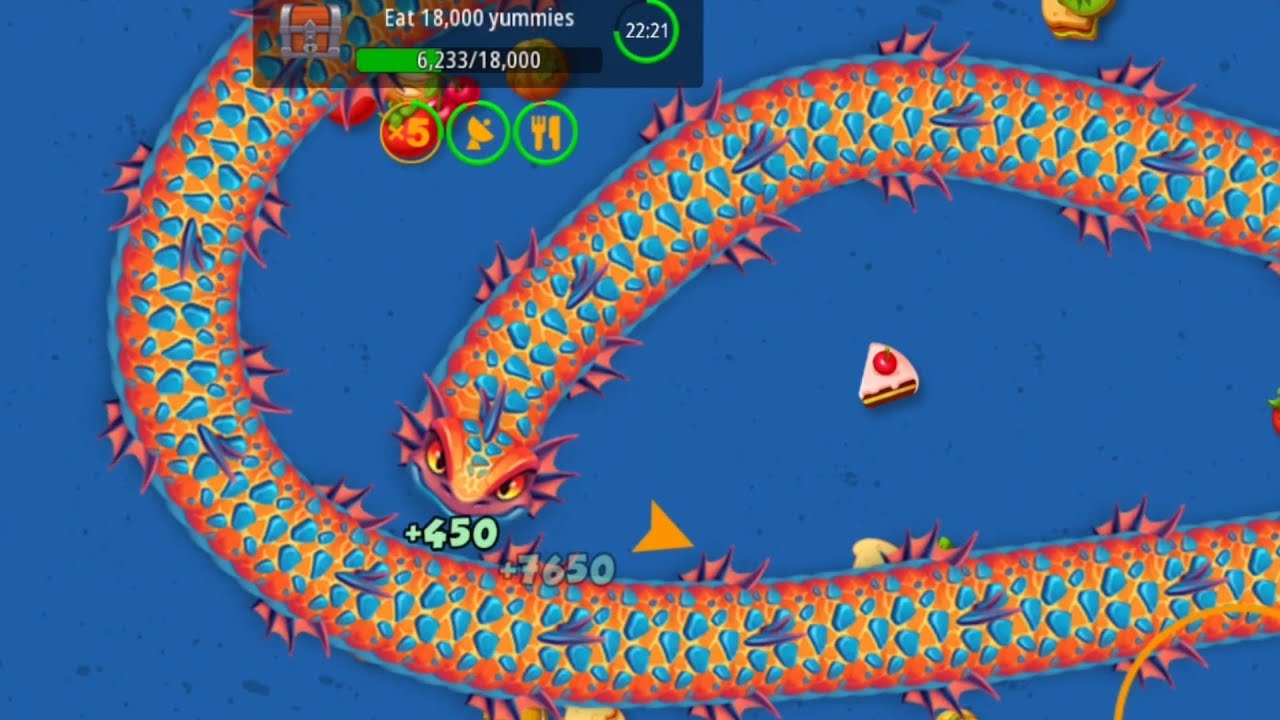 5 🪱🪱🐉  Beautiful Salamandra Worm in Worms Zone, Normal Mode