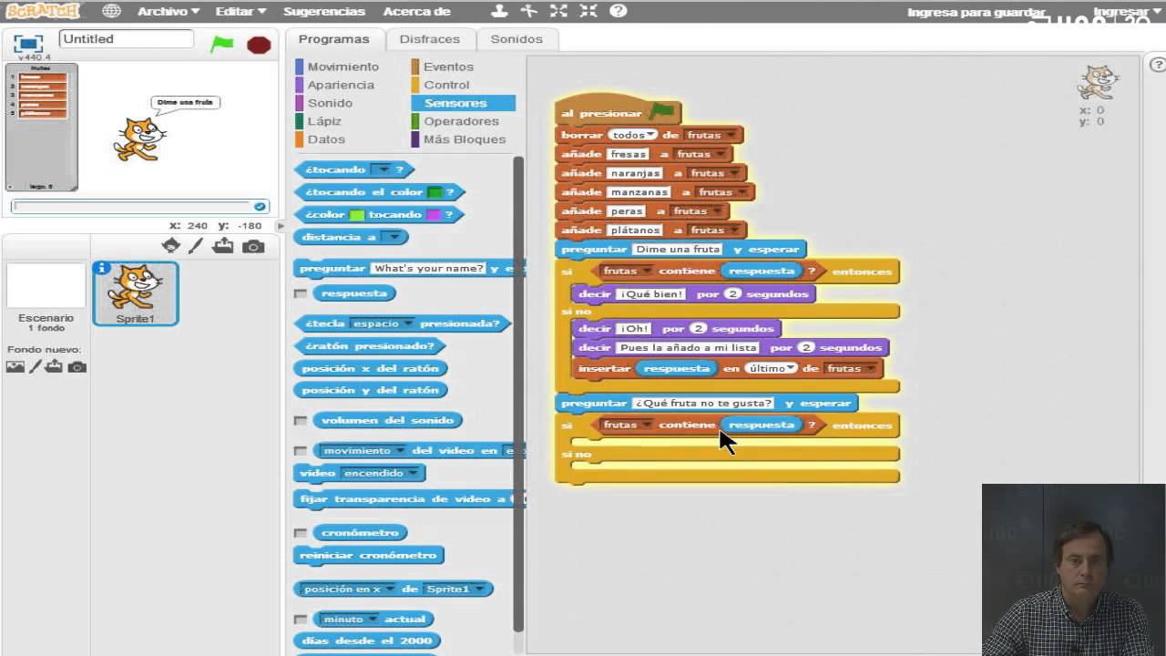MOOC de la UOC Programación para todos con Scratch s3v03: Listas con Scratch