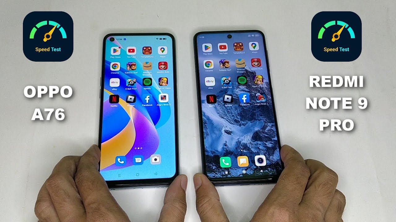 Oppo A76 Vs Redmi Note 9 Pro - SPEED TEST