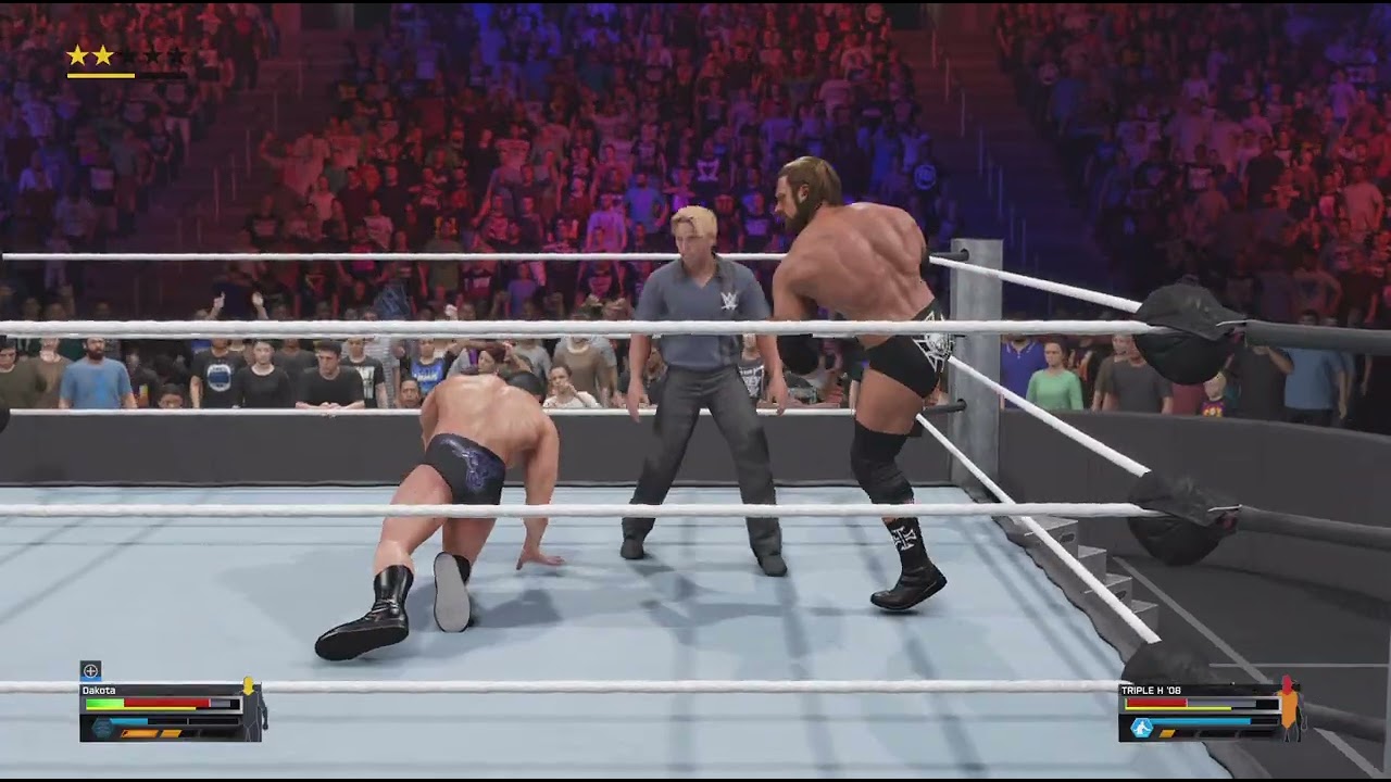Dakota overcomes triple h with 3 rock bottoms