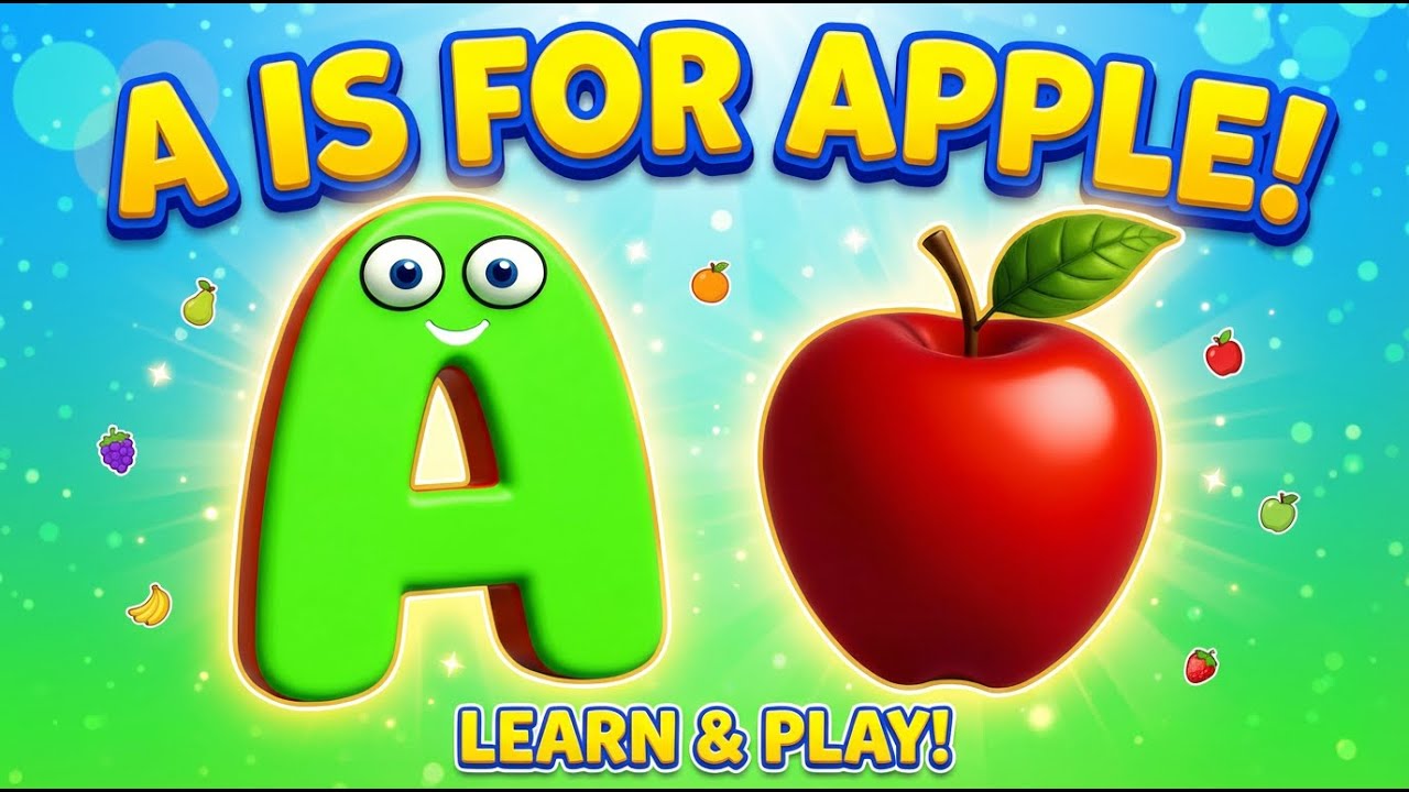 ABC Phonic Song with APPLE as Your First Lesson-ABC Songs, ABCD, Nursery Rhymes, Baby Song