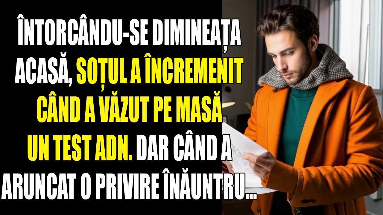 Întorcându-se dimineața acasă, soțul a încremenit când a văzut pe masă un test ADN. Dar când a arunc