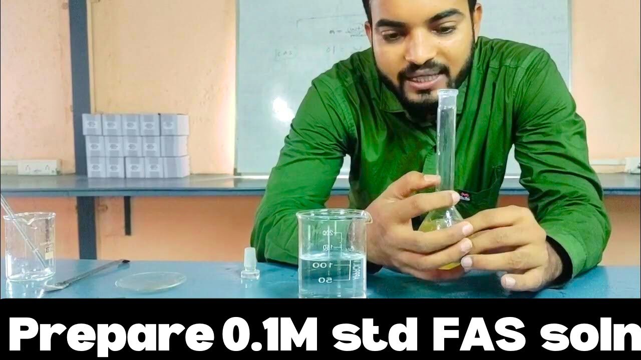 To prepare 100ml of 0.1M standard solution of ferrous ammonium sulphate(Mohar's salt) #12thpractical