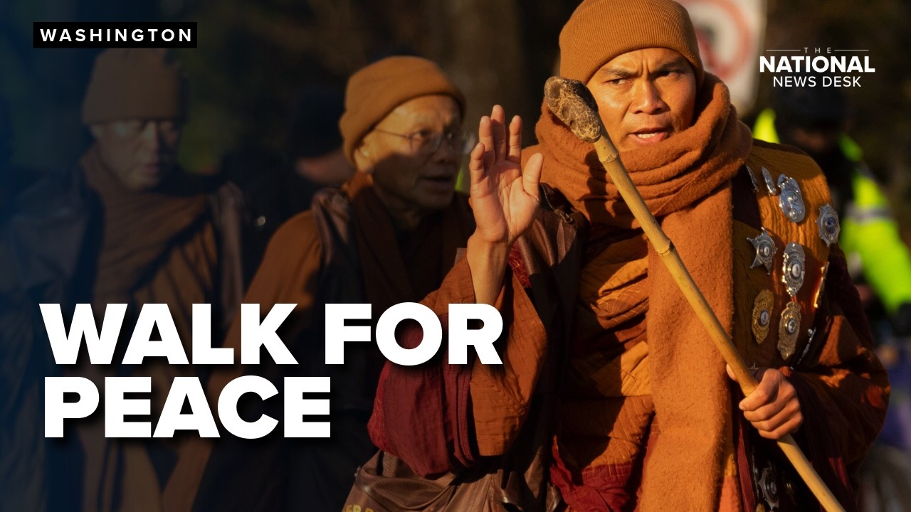 Buddhist Monks end 2,300-mile walk for peace in DC
