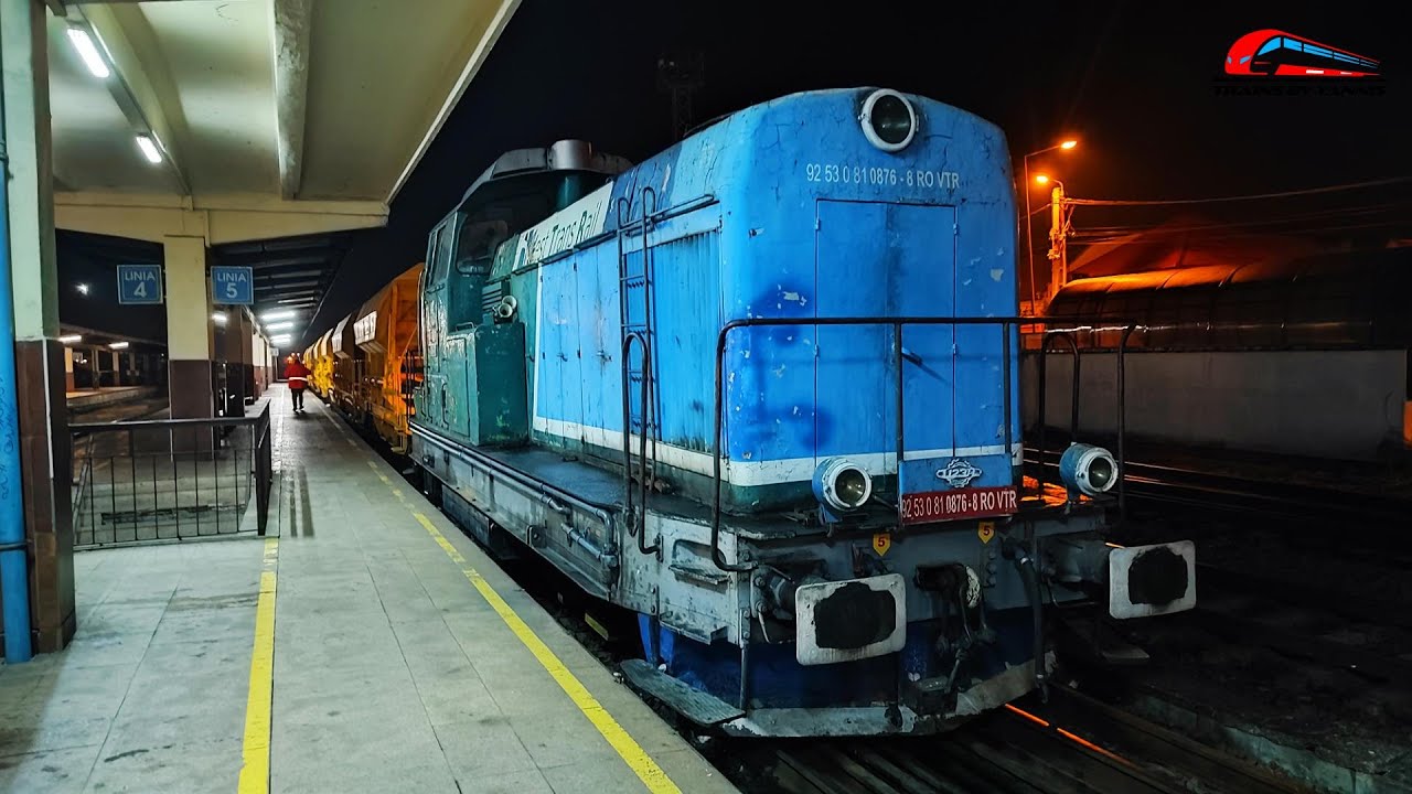 Manevre cu Vagoane de Piatra cu LDH1250 81-0876-8 EMA Rail in Gara Oradea Noaptea- 04 Noiembrie 2025