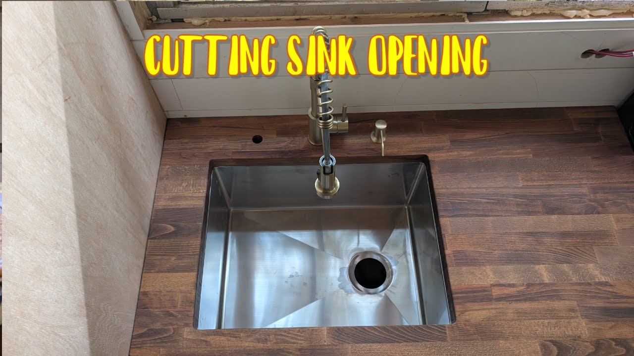 Cutting An Undermount Sink Opening In Butcher Block Countertop With A Router (Skoolie)