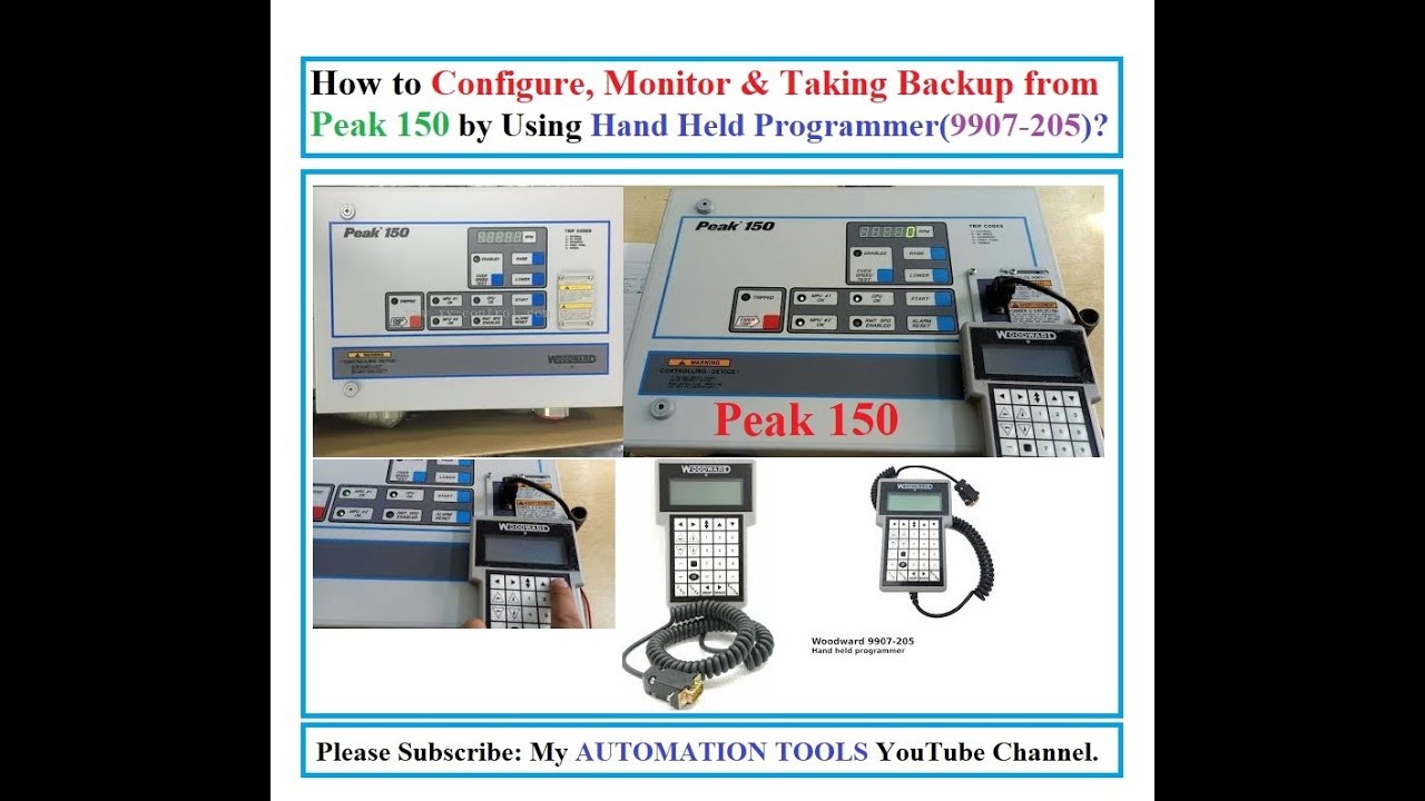 How to Configure, Monitor & Taking Backup from Woodward Peak 150 by using Hand Held Programmer.