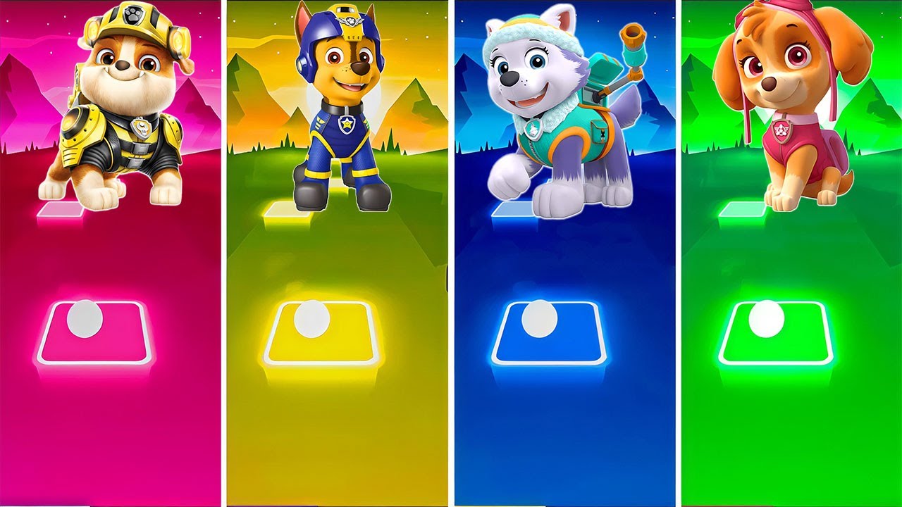 Marshall VS Rubble Paw Patrol VS Ryder Paw Patrol VS Paw Patrol - Tiles Hop EDM Rush