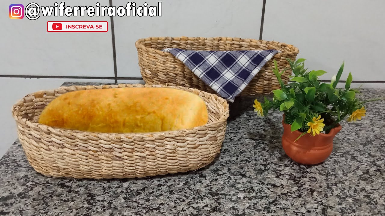 Como fazer Porta pão com fibra de bananeira! (Passo a passo)