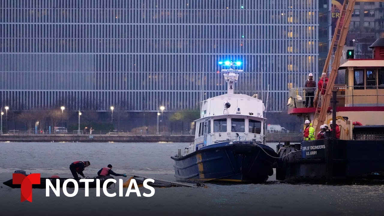 Autoridades informan sobre la investigación del helicóptero que cayó al río Hudson en Nueva York