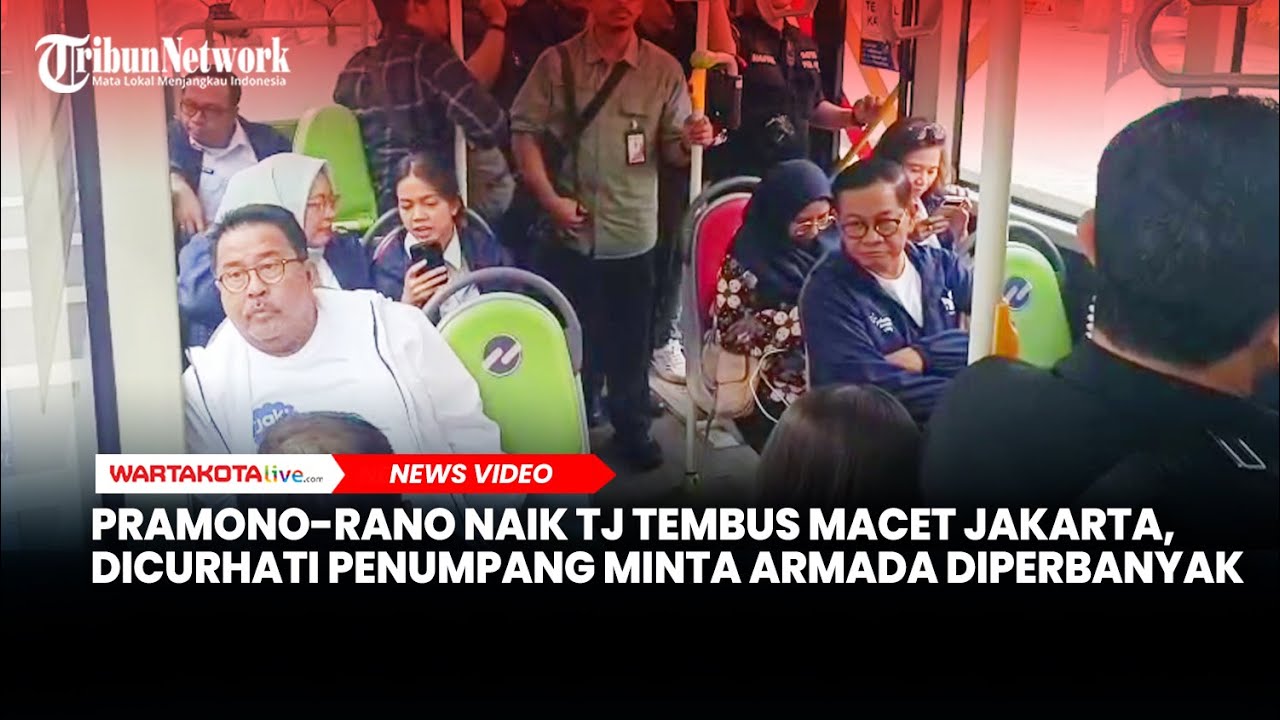 Pramono Anung-Rano Karno Naik Transjakarta, Nikmati Kemacetan Bareng Warga Jakarta