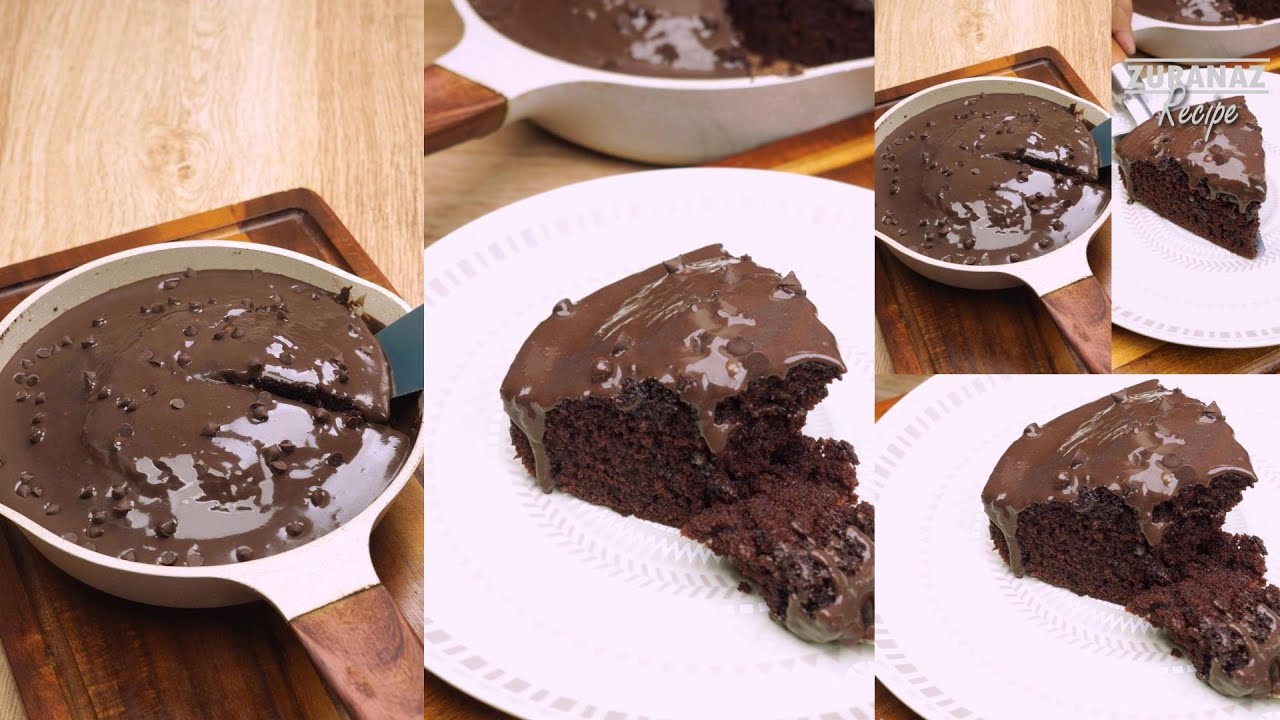 Moist Chocolate cake in a fry pan