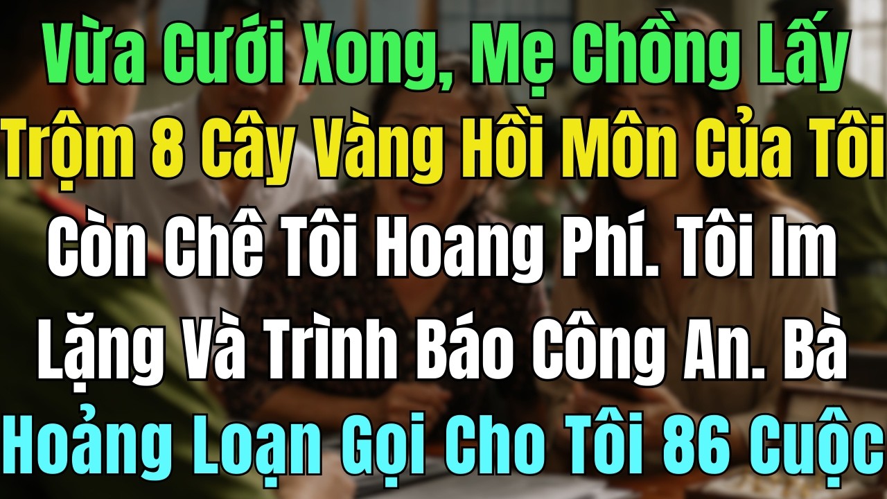 Vừa Cưới Xong, Mẹ Chồng Lấy Trộm 8 Cây Vàng Của Hồi Môn Của Tôi Còn Chê Tôi Hoang Phí