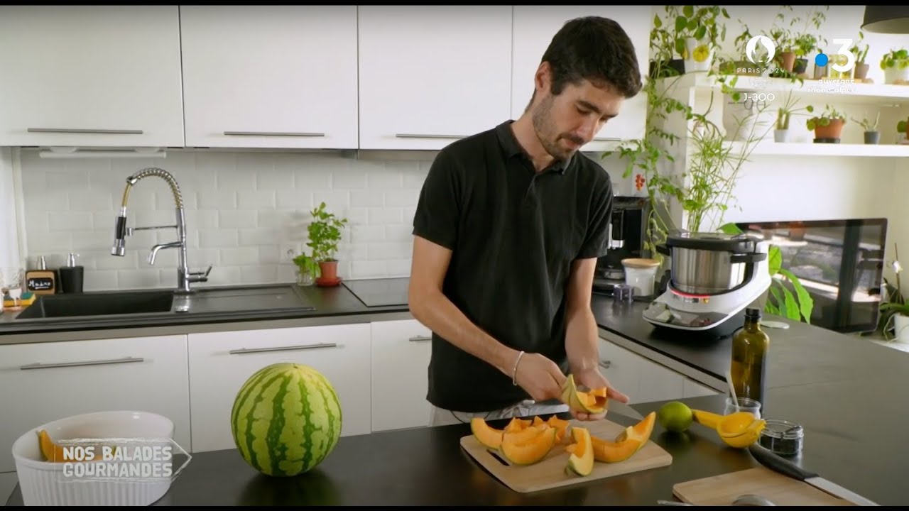 Sorbet Melon et soupe froide Pastèque Tomate - Extrait de "Nos Balades Gourmandes" avec le Cookit !