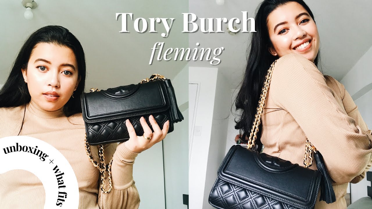 ✨Tory Burch Fleming Small UNBOXING + What FITS in the Bag + REVIEW 👜