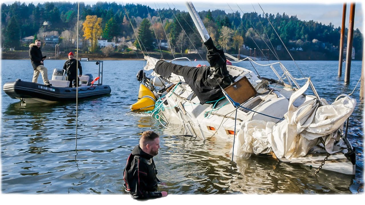 Sailboat Saved from Sinking in River at Boat Ramp!