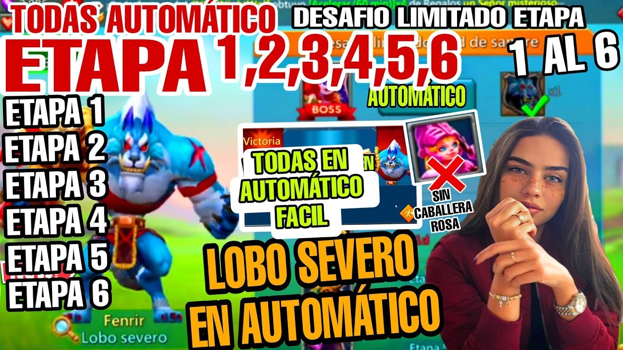 ETAPA 1 al 6 DE LOBO SEVERO EN AUTOMATICO FACIL - DESAFIO LIMITADO SED DE SANGRE : LORDS MOBILE 2024
