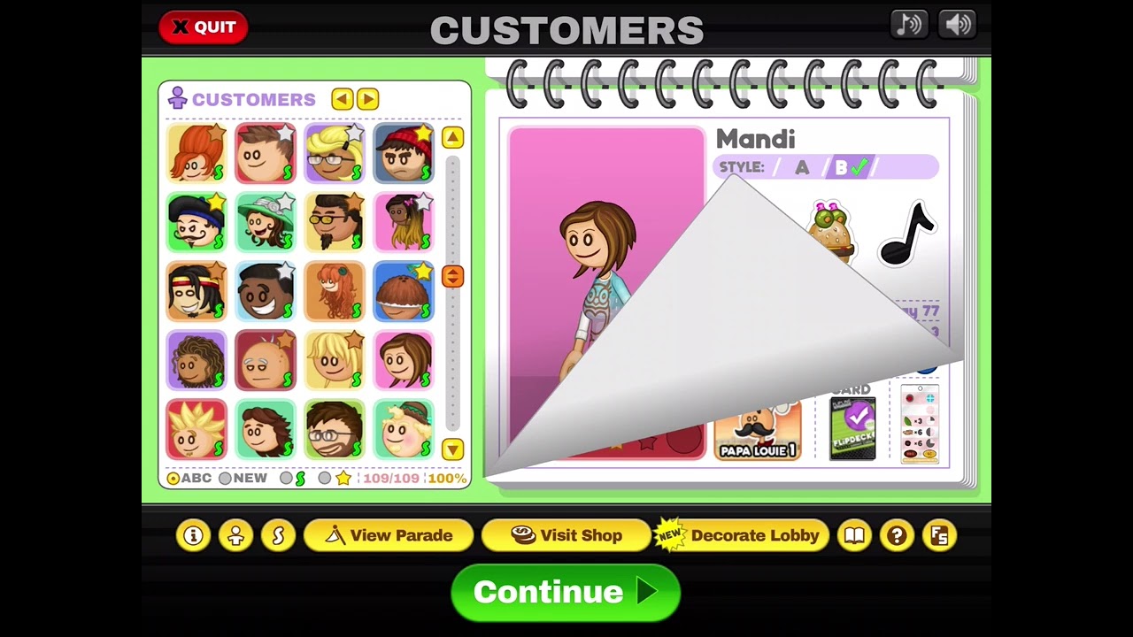 Papa's Pizzeria HD - All Customers Outfit