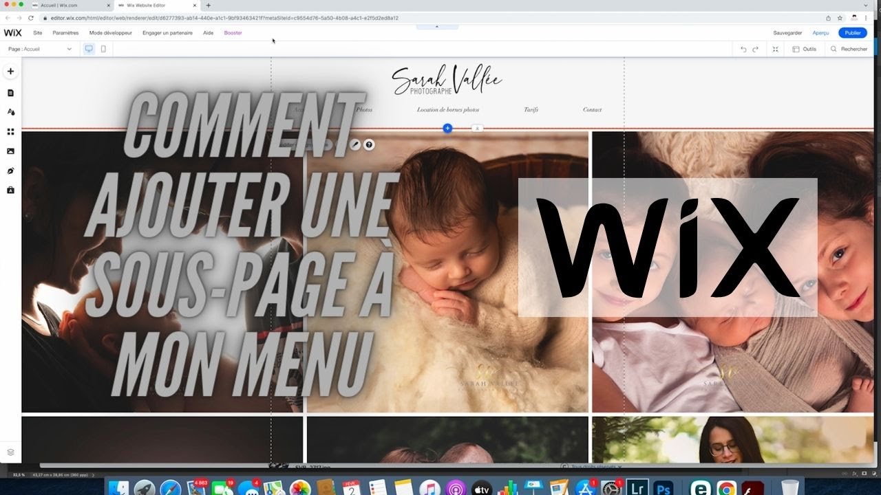 Comment ajouter une sous-page à un onglet du menu de mon site Wix?