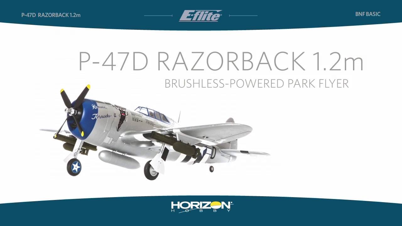 E-flite P-47 Razorback 1.2m BNF and PNP