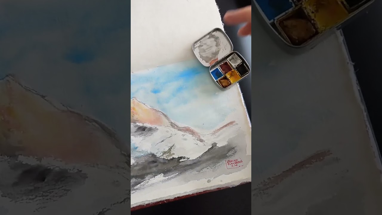 Dreitorspitze GAP - Studie - Aquarell auf Himalaya Papier - 2.26
