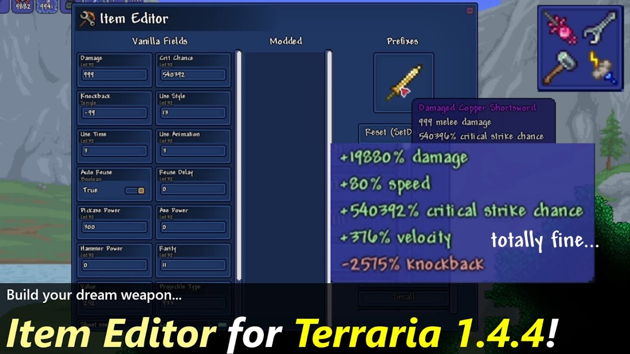 Item Modifier mod for Terraria 1.4.4 ─ DragonLens got that covered!