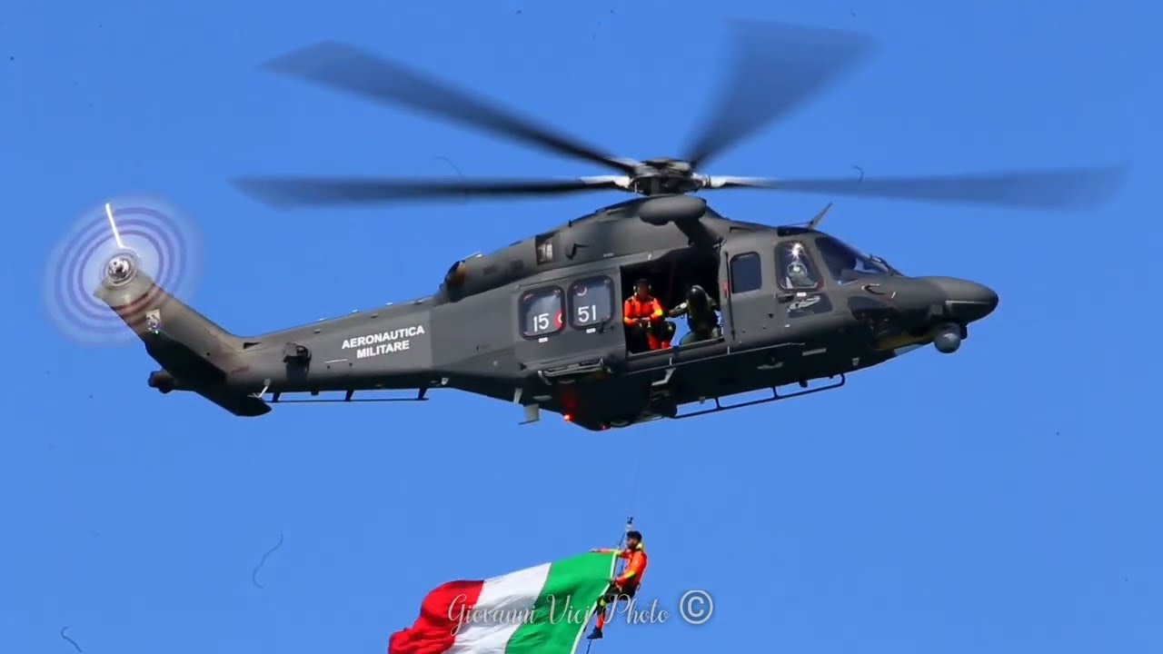 HH139 exhibiting at Tricolore Airshow 2025 in Punta Marina RA - Italian Air Force 15th Group