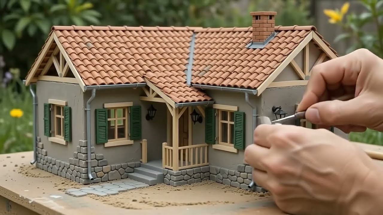 Miniature DIY Farmhouse Construction Timelapse | Watch Tiny Bricks Become a Beautiful Home!